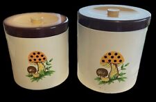 TWO VINTAGE MERRY MUSHROOM  (Sears and Roebuck) plastic Canisters picture