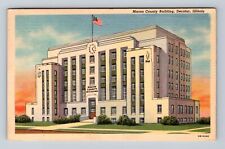 Decatur IL-Illinois, Panoramic Macon County Building, Antique Vintage Postcard picture