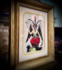 BAPHOMET * ENGRAVING BY ELIPHAS LEVI * MODERN PRINT, HAND-COLORED * ILLUMINATI picture