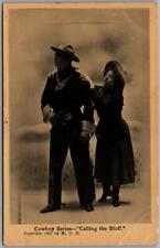 1910s Cowboy / Cowgirl Romance Greetings Postcard 