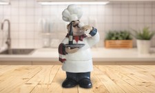 14"H Chef Wine Tasting Statue Dining Accessory Figurine Home Decor Unique Gift picture