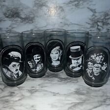 ARBY'S 1979 Collector’s #1, 2, 4, 5, & 6 Actors Glasses Vintage Charlie Chaplin picture
