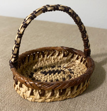 VTG Papua New Guinea Hand Woven Miniature Basket 4 X 3.5 X 3.5 Finely Woven picture