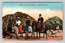 Mt Lowe CA-California, Riders at Summit of Mt Lowe, Antique Vintage Postcard picture