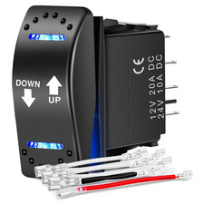 down up Polarity Reverse Switch DPDT 20A 7PIN Momentary Rocker On/Off/On 12V 24V picture