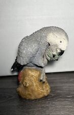 African Grey Parrot large stone figurine by Larry Miller United Designs picture