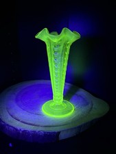 1902 Uranium antique "Concave Columns" pattern vase by National Glass Company picture