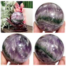 Silky Fluorite Sphere Healing Crystal Ball 377g 60mm picture