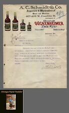Baltimore, MD  1909  Importers Wholesalers of Wines & Whiskies picture