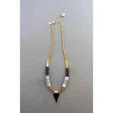 Gray and black enameled necklace picture