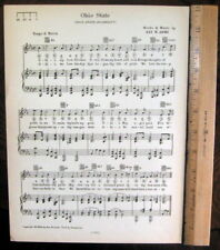 OHIO STATE UNIVERSITY Vintage Song Sheet c 1929 