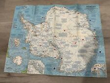 Vintage Feb 1963 National Geographic Magazine Map of ANTARCTICA Atlas Plate 65 picture