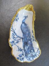 Decoupaged Oyster Shell       Royal Peacock picture