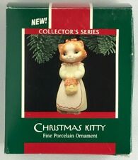 1989 Hallmark Keepsake Ornament Christmas Kitty Fine Porcelain . picture