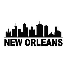 New Orleans Louisiana City Skyline Cityscape Decal Sticker Black Die Cut Vinyl picture