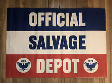 Vintage 1942 WWII USA War Production Board Official Salvage Depot 40x28 Banner picture