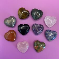 10PCS 20mm Natural Crystal Quartz Carved Heart Shaped Healing Love Gemstone picture