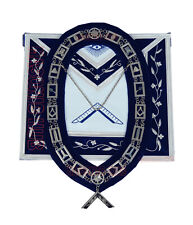 Masonic Blue Lodge Officer 100% Lambskin Apron - WORSHIPFUL MASTER+Chain Collar picture