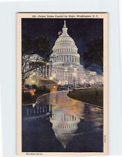 Postcard United States Capitol by Night Washington DC picture