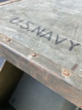 WWII U.S. Navy Electrical Engineering Metal Trunk Military Storage Chest picture