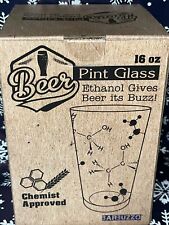 Barbuzzo 16 Oz Beer Pint Glass Chemistry Ethanol Gives Beer Its Buzz Humor Geek picture