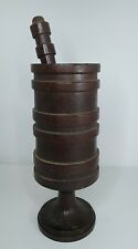 Vintage 1969 Wooden Pharmacy Mortar And Pestle Large Minnesota Rx picture