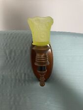 Vintage Cannery Yellow/Vaseline Glass Floral Daisy Peg Votive Candle Holder picture