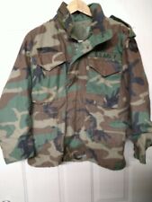 Vtg 70-80s US Military Army CAMO FIELD JACKET W/ Patches Small XShort  picture