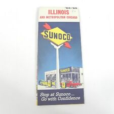 1964-1965 SUNOCO SUN OIL COMPANY MAP OF ILLINOIS TOURING GUIDE GAS OIL PROMO picture
