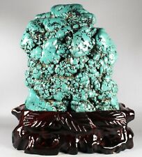 4.84 lb Green turquoise gemstone rough stone Crystal mineral specimen W stand picture