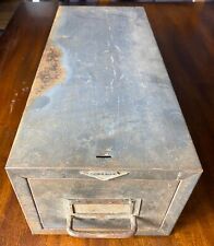 Vintage industrial Cole Steel Index Card File Cabinet Industrial Gray Metal picture