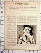 Maxwell's Demon Thermodynamics Article 1950s Science Ephemera picture