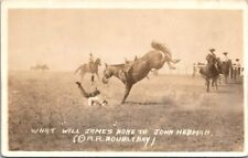 RPPC John Hedman Rodeo Horse Billings MT RR Doubleday photo postcard DQ5 picture