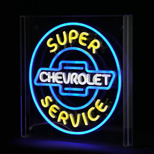 Chevrolet Acrylic LED Sign Neon Like Tubing Chevy Super Service Wall Decor picture