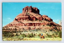 Postcard Arizona Oak Creek Canyon AZ Bell Rock Cowboy 1960s Unposted Chrome picture