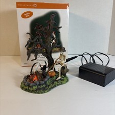 Dept 56 Bone Appetite Skeleton Cat Halloween Accessory 800023 2007 Fire Lights  picture