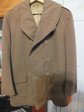 Vintage WWII Army Regulation Officers Wool Overcoat 35s Doeskin Short 1942 picture