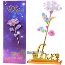 Eternal Rose Flower LED Galaxy Rose Flower Gift for Her Mon Wife Lover Valentine picture