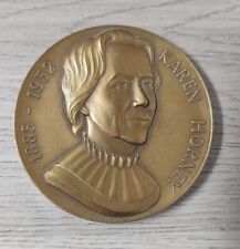 1952 Abbott Labs Karen Horney Commemorative Bronze Medallion Psychiatry  picture