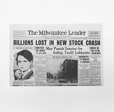 NEWSPAPER REPRINT - 1929 Stock Market Crash: Billions Lost in New Stock Crash picture