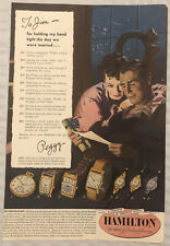 Vintage 1949 Original Print Ad Full Page - Hamilton Watches - To Jim picture