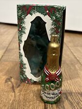 Vintage Old World Christmas On A Toast To 2000 Champagne Bottle Ornament w/ Box picture