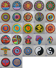 Om / Magic Mushroom / Yin Yang Iron On Patches Aum Ohm Tao Hippie picture