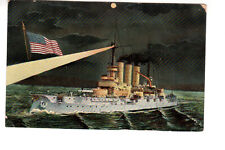 Postcard: SMS Elsass, Battleship of Braunschweig Class, 1904 - Germany, moon picture