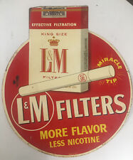 L & M Filter Cigarettes More Flavor Less Nicotine 24.5” x 29.5” Tin Litho Sign picture