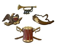 Sexton Patriot Wall Hangings - Lot Of 4 - Eagle, Bugle, Horn & Drum picture