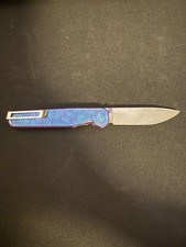Tactile Knife Co Rockwall Thumbstud Seigaiha Blue Ti MagnaCut Discontinued⁠ MINT picture