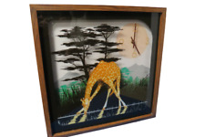 Vintage 1976 Welby Giraffe Clock Shadowbox Retro Elgin 21