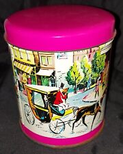 Vintage Rosemarie De Paris Pink Parisian Street Scene 1940s Candy Decorative Tin picture