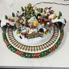 Vtg Danbury Mint Peanuts Christmas Wonderland Lighted Train Works VIDEO Electric picture